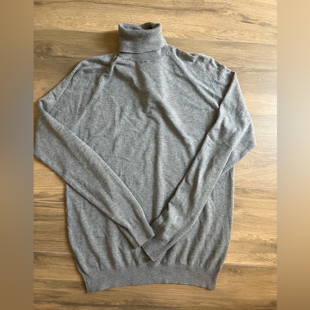 Zara Grey Lightweight Turtleneck Sweater Long Sleeve Men’s Small